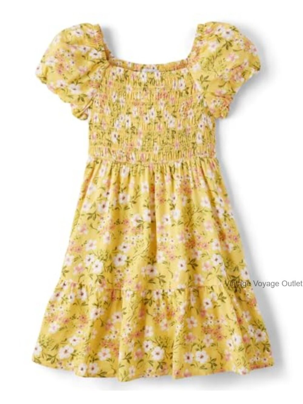 Smocked Babydoll Dress, Puff Sleeve, Rayon